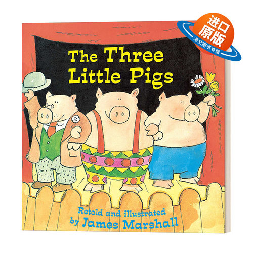 英文原版 The Three Little Pigs 三只小猪 名家James Marshall 凯迪克大奖作品金凤花 4-8岁经典文学儿童绘本 英文版 进口书籍