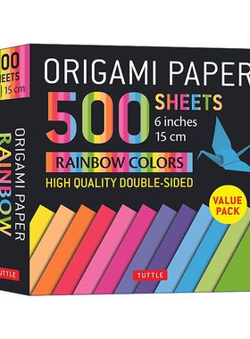 英文原版 Origami Paper 500 sheets Rainbow Colors 6