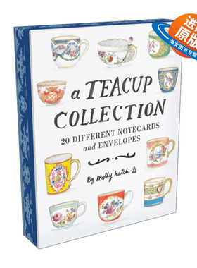 英文原版 Teacup Collection Notes 茶杯收集本 20种不同的标签卡和信封 英文版 进口英语原版书籍
