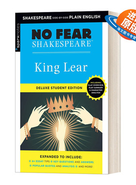 英文原版 King Lear No Fear Shakespeare Deluxe Student Edition 别怕莎士比亚 李尔王 豪华学生版 英文版 进口英语原版书籍