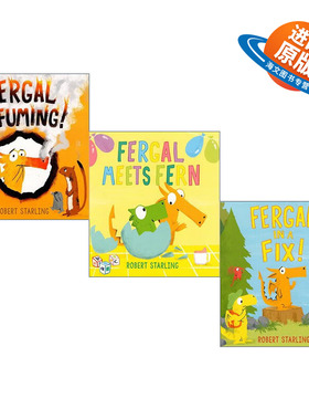 英文原版绘本 Fergal Pack 小恐龙费格尔三部曲套装 英文版 进口英语原版书籍