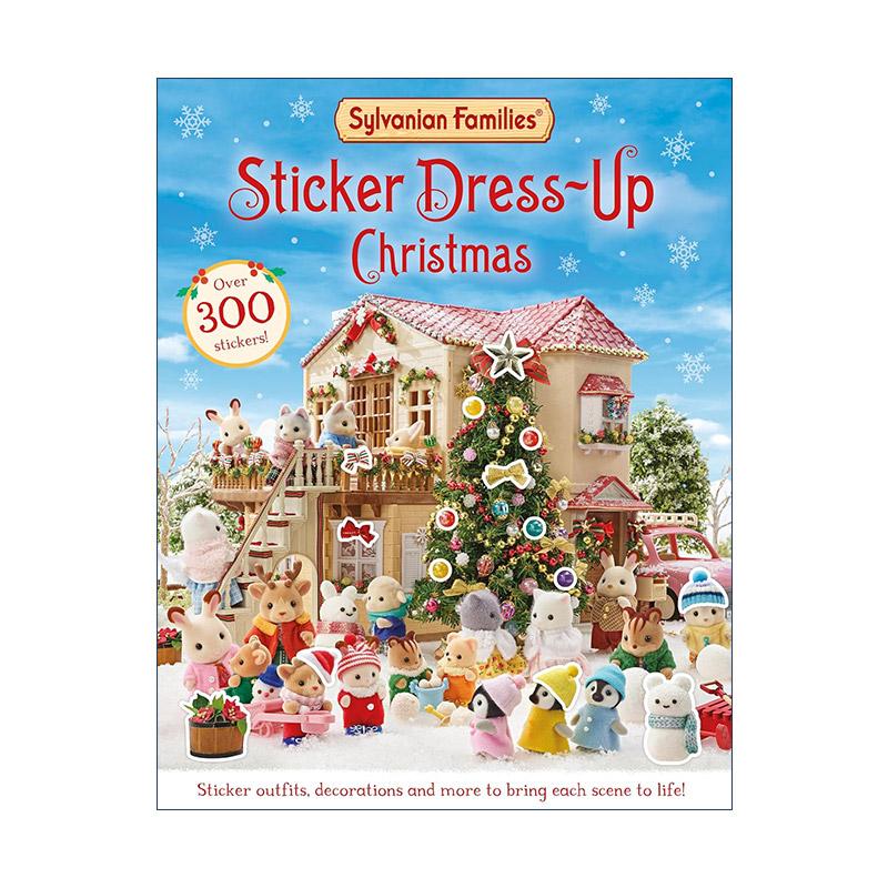 英文原版 Sylvanian Families Sticker Dress-Up Christmas 森贝儿家族圣诞贴纸装扮 英文版 进口英语原版书籍