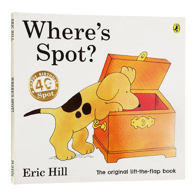 小玻在哪里 英文原版绘本 Where's Spot 40周年纪念版翻翻书 儿童英语启蒙图画书 亲子阅读睡前故事读物 英文版进口原版书籍