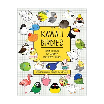 英文原版 Kawaii Birdies Learn to Draw 80 Adorable Feathered Friends 卡哇伊小鸟 学习绘制80个可爱的羽毛朋友 绘画教程指南