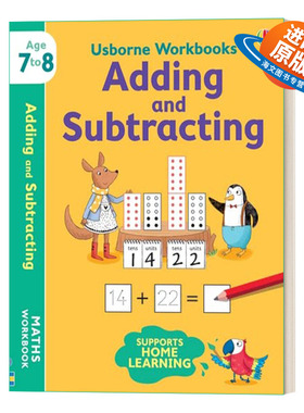 英文原版 Usborne Workbooks Adding and Subtracting 7-8 尤斯伯恩加减法法练习册7-8岁 英文版 进口英语原版书籍