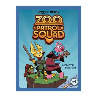 Squad 英文版 儿童全彩搞笑推理漫画 Zoo Patrol 章节桥梁故事书 Medieval Bean 英文原版 Mayhem Brett 动物巡逻队系列4