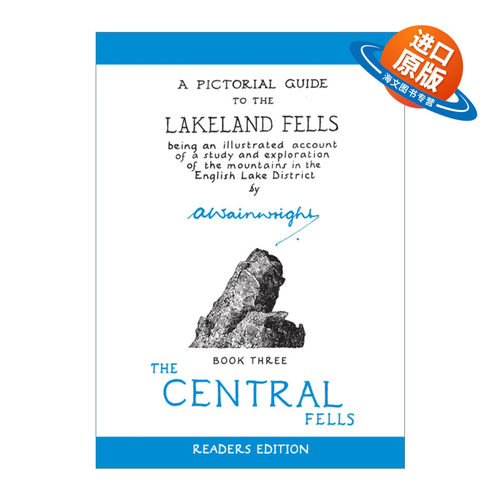 英文原版 The Central Fells A Pictorial Guide to the Lakeland Fells 温莱特湖区瀑布图鉴 中央瀑布  精装 英文版 进口英语书籍