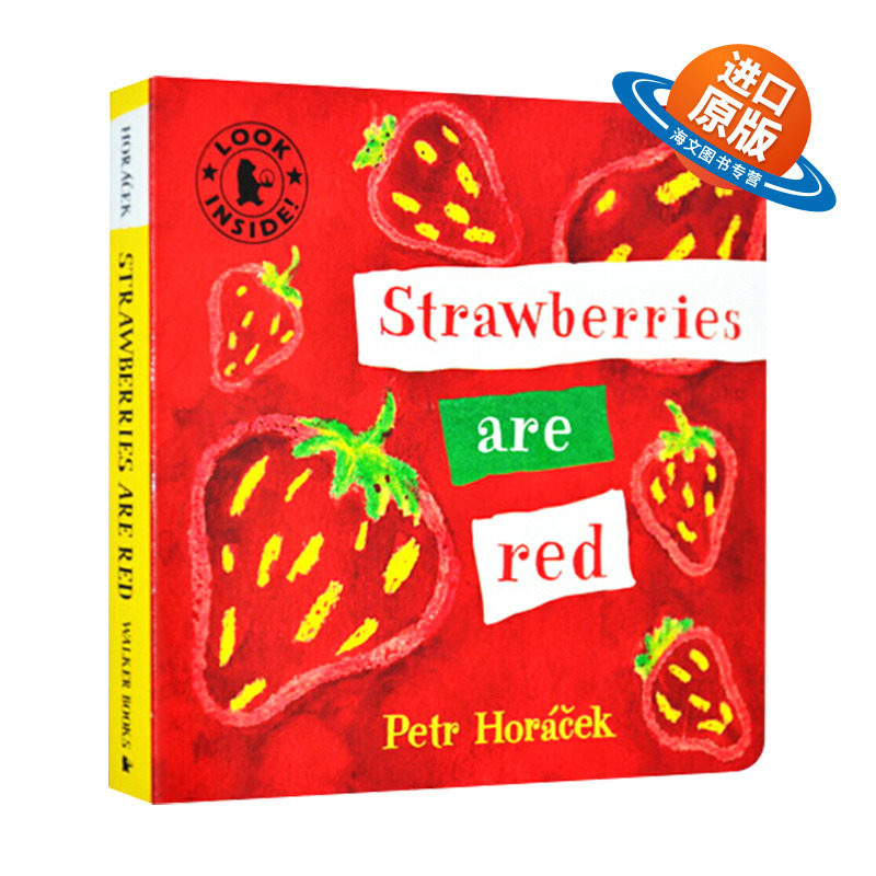 Strawberries Are Red 草莓是红色的 英文原版绘本 颜色启蒙认知 儿童英语读物纸板书 Petr Horacek 英文版进口原版书籍