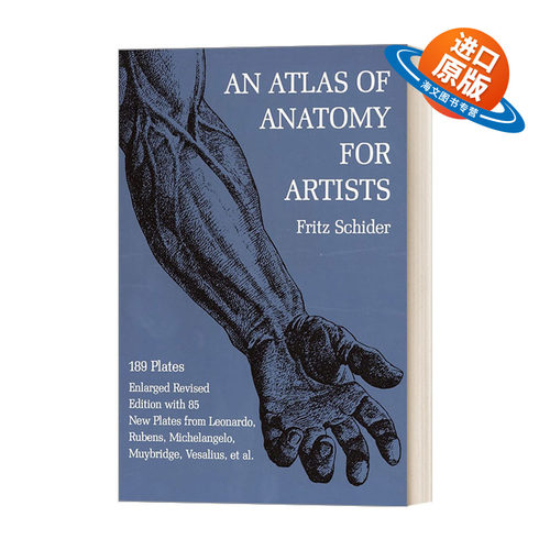 英文原版 An Atlas of Anatomy for Artists 189 Plates 艺术家解剖学图谱189个 扩修版 英文版 进口英语原版书籍