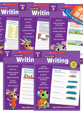 英文原版 Scholastic Success with Writing 全彩版 学乐成功系列写作练习册一到五年级 5册套装 英文版 进口英语原版书籍