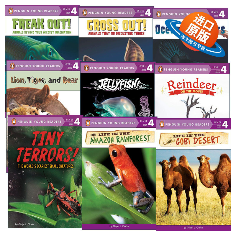 英文原版 Penguin Young Readers  Level 4 企鹅青少分级阅读4级读物 动物主题系列9册 英文版 进口英语原版书籍