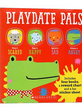 英文原版 Playdate Pals Emotions Collection 儿童情绪管理绘本4册盒装 喜怒哀惧 英文版 进口英语原版书籍