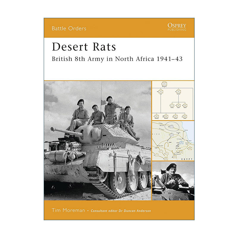 英文原版 Desert Rats 沙漠之鼠 二战北非战场英军第八集团军 作战序列系列 英文版 进口英语原版书籍