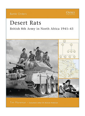 英文原版 Desert Rats 沙漠之鼠 二战北非战场英军第八集团军 作战序列系列 英文版 进口英语原版书籍