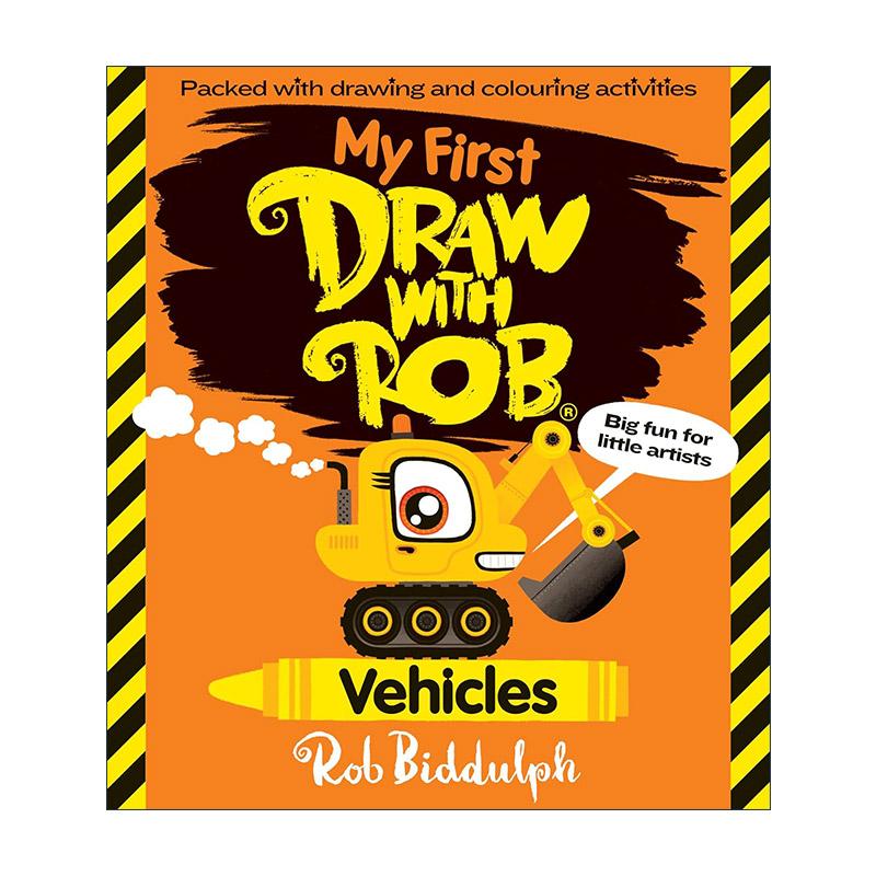 英文原版 My First Draw With Rob Vehicles 和罗伯比达尔夫一起学画车车 英文版 进口英语原版书籍