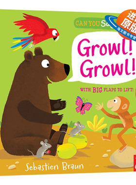 森林动物 你也可以这样说吗系列纸板书 英文原版绘本 Can You Say It Too Growl Growl 幼儿英语启蒙翻翻书 英文版进口原版书籍