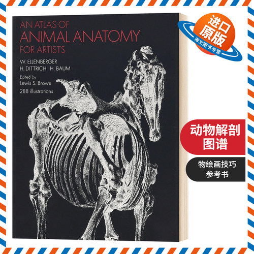动物解剖图谱 英文原版 An Atlas of Animal Anatomy for Artists 动物绘画技巧参考书 英文版进口原版英语艺术类书籍