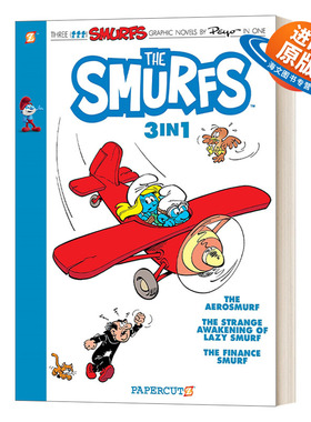 英文原版 The Smurfs 3-in-1 6 Collecting The Aerosmurf.蓝精灵3合1全彩漫画6 三个故事合辑 英文版 进口英语原版书籍