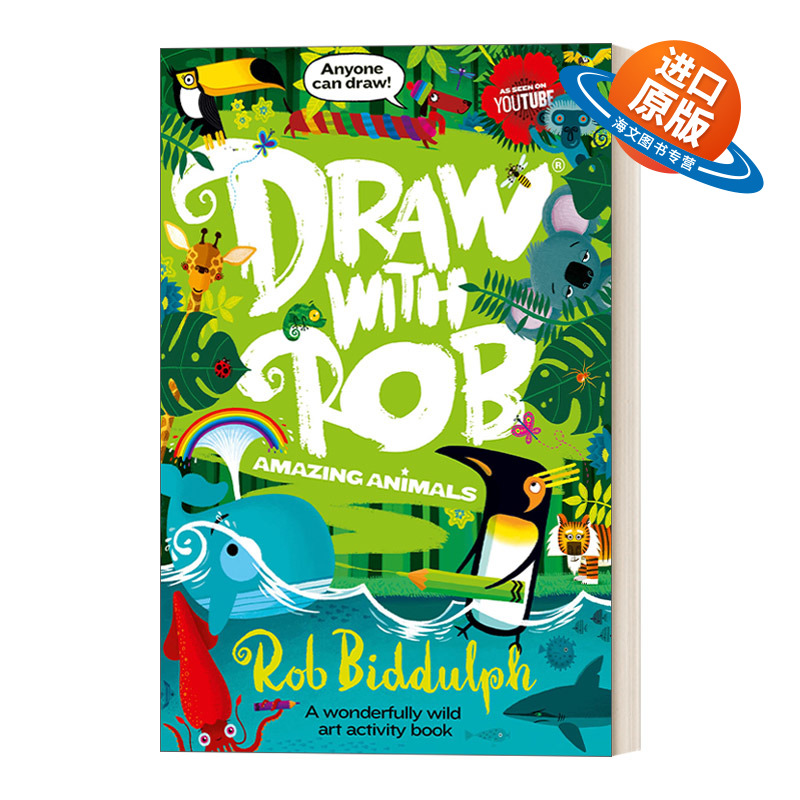 英文原版 Draw With Rob Amazing Animals 和罗伯比达尔夫一起学画动物 英文版 进口英语原版书籍