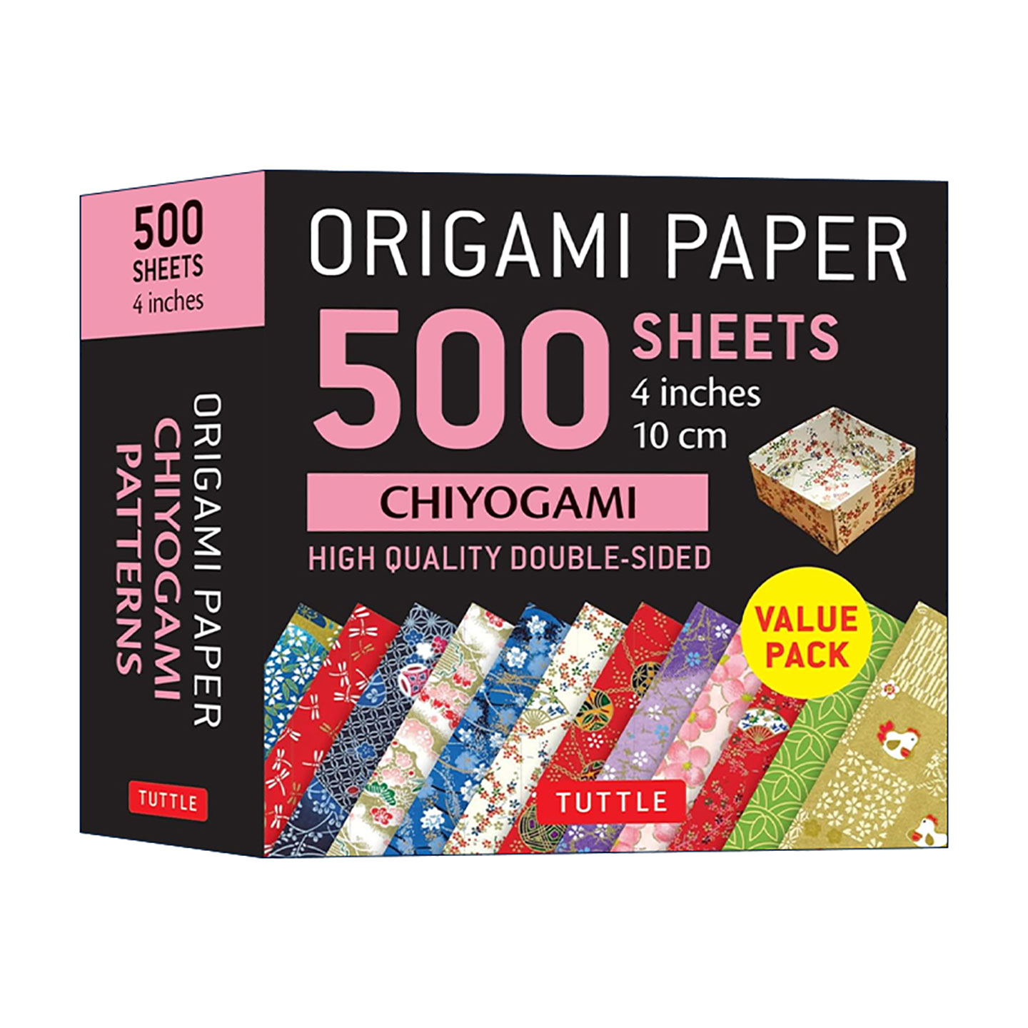 英文原版 Origami Paper 500 sheets Chiyogami Patterns 4" 10 cm 日本千代纸图案双面折纸500张 精美花色和纸 进口英语原版书籍