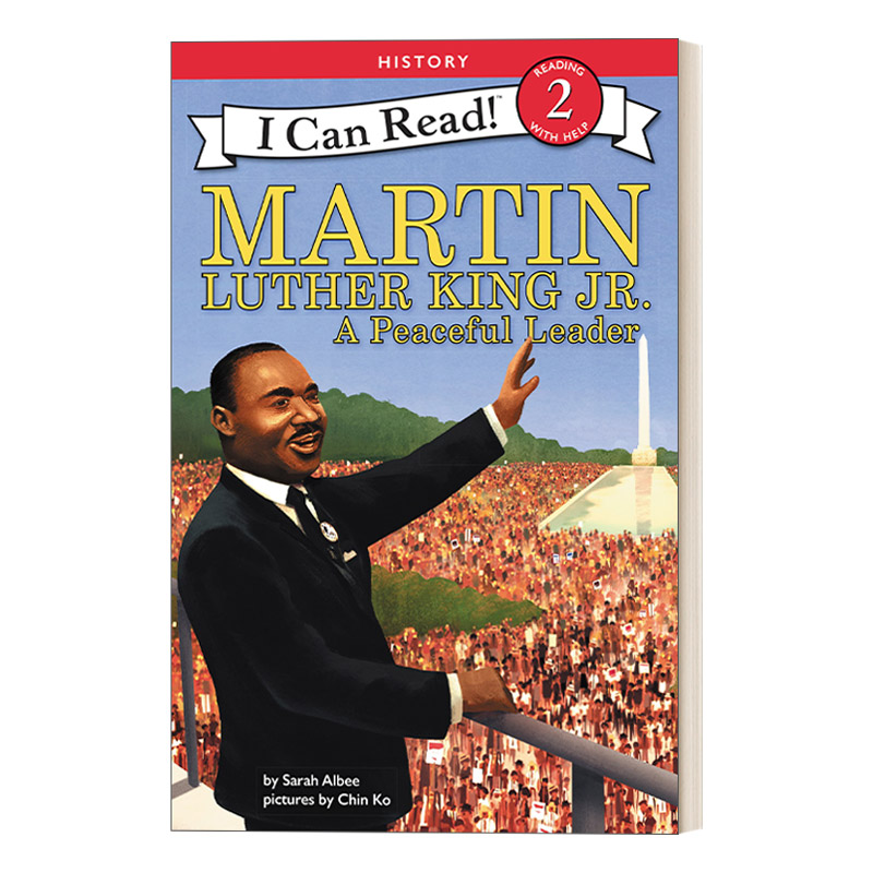 英文原版 Martin Luther King Jr. A Peaceful Leader 和平领袖马丁路德金 I Can Read 2 History 分级阅读名人传记系列 进口书籍