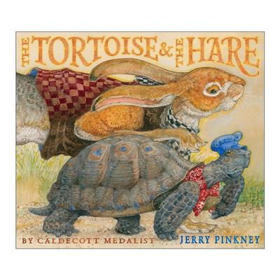 英文原版 The Tortoise & the Hare 龟兔赛跑 精装图画书 插画师杰里.平克尼 凯迪克奖得主 英文版 进口英语原版书籍