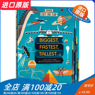 the 进口英语书籍 英文版 Strongest 大快高壮 Lift 尤斯伯恩翻翻学 Biggest flap 儿童科普 英文原版 Fastest 绘本 Highest
