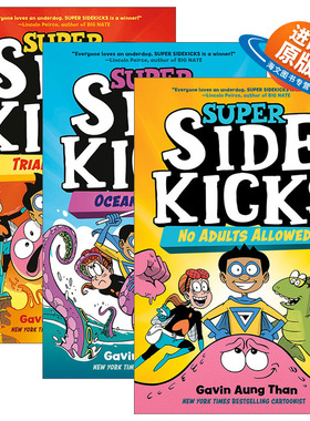 英文原版 Super Sidekicks Graphic Novel 超级跟屁虫3册 漫画小说 中小学生英语课外阅读读物奇幻故事桥梁书 英文版 进口英语书籍