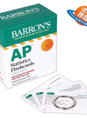 英文原版 AP Statistics Flashcards 巴朗AP统计学闪卡 第4版 带环扣 英文版 进口英语原版书籍