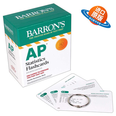 英文原版 AP Statistics Flashcards 巴朗AP统计学闪卡 第4版 带环扣 英文版 进口英语原版书籍