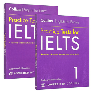 进口英语书籍教材 柯林斯雅思考试辅导工具书 工具书 IELTS for 英文原版 Practice 正版 Tests 英文版 雅思模拟题系列 2册套装 原版