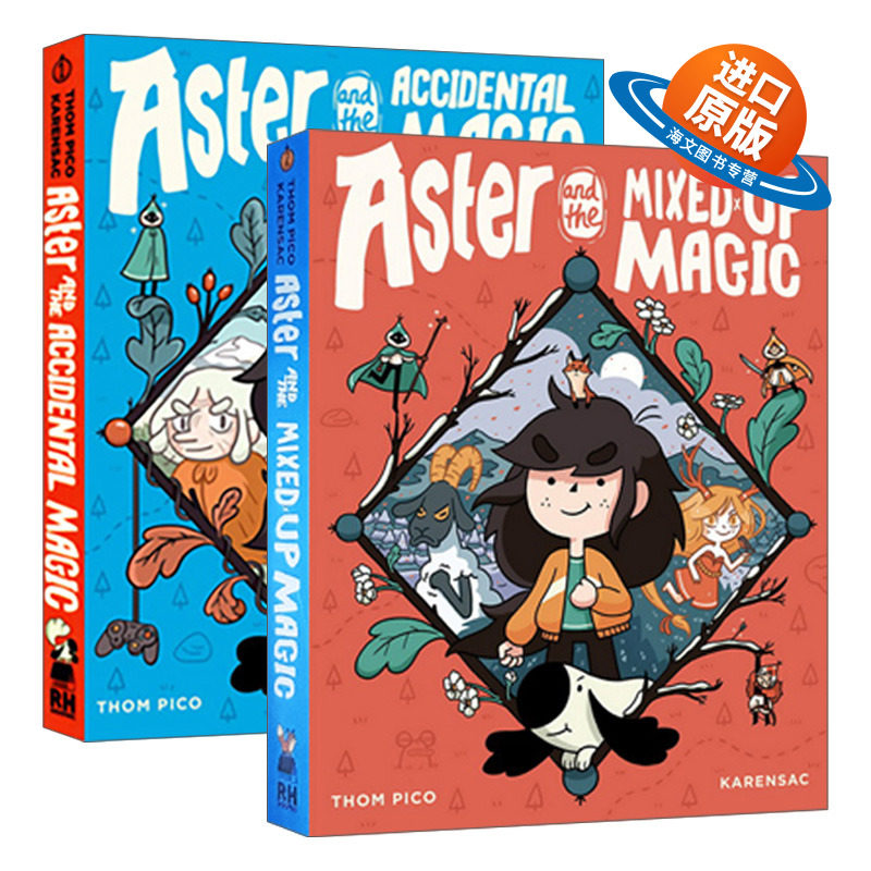 英文原版 Aster Graphic Novel 阿斯特尔系列2册 全彩漫画绘本图画书 魔幻冒险故事 图像式小说 意外魔术 混合魔法 英文版 进口书
