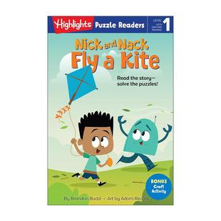 尼克与纳克系列 and Fly 英文原版 Highlights 放风筝 Level Nack Readers Puzzle 儿童分级读物 故事与益智谜题 Kite Nick