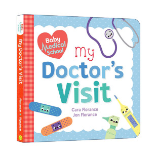 纸板书 Baby Visit Doctor School 英文版 STEM教育 宝宝智学园 进口英语原版 医生 日常 Medical 英文原版 书籍 小小医学院