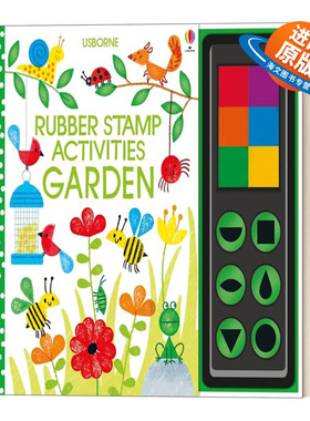 英文原版 Usborne Rubber Stamp Activities Garden 秘密花园 儿童创意彩色印泥手指画游戏书 螺旋精装 英文版 进口英语原版书籍