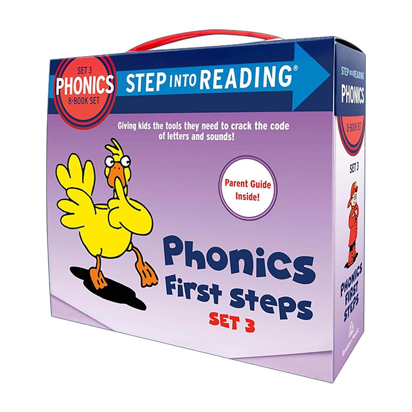 英文原版 Step into Reading Set 3 Phonics First Steps Box Set 自然拼读8册盒装套装 含家长指南 企鹅兰登经典分级读物 英文版