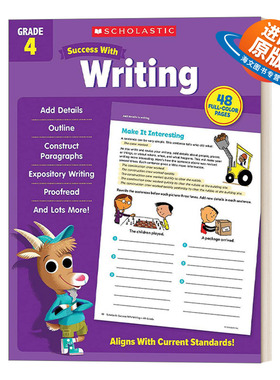 英文原版 Scholastic Success with Writing Grade 4 学乐成功系列写作练习册四年级 英文版 进口英语原版书籍
