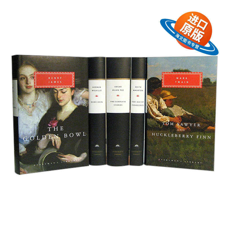 英文原版American 19th Century Literature 美国19世纪文学故事集 金钵记 白鲸 汤姆索亚历险记 哈克贝利芬历险记 纯真时代英文版