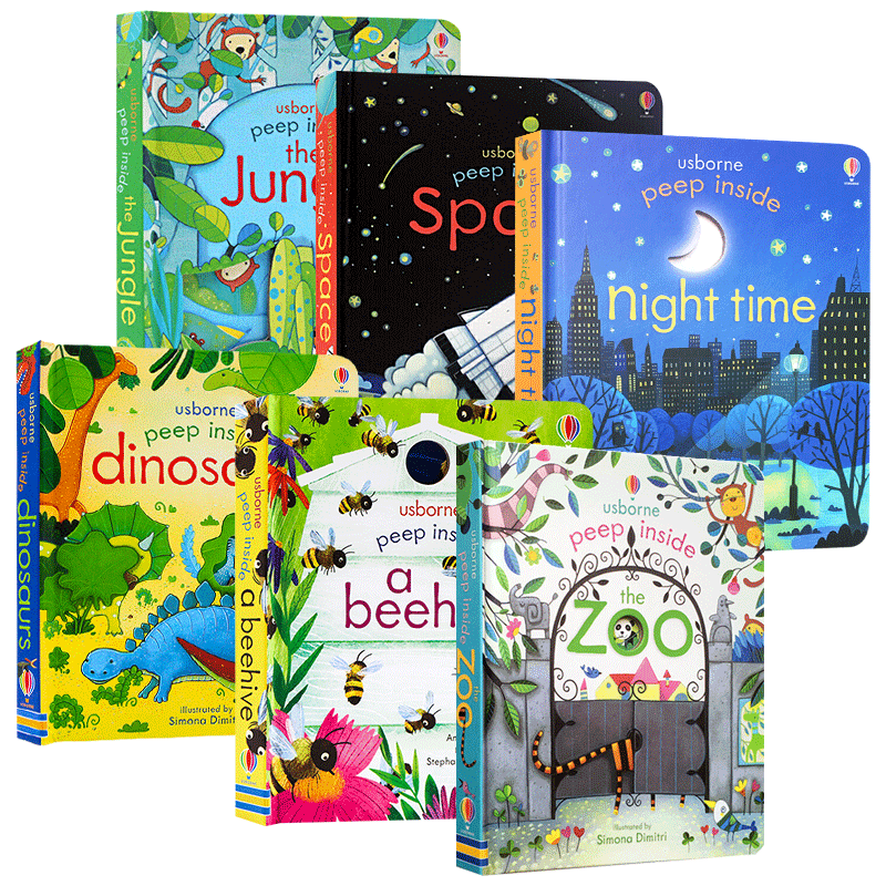 偷偷看里面系列6册 蜂巢 英文原版绘本 Usborne Peep Inside a Beehive 洞洞书 儿童英语科普纸板翻翻书 英文版进口启蒙认知图画书