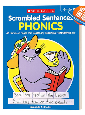 英文原版 Scrambled Sentences Phonics 学乐自然拼读连词成句练习 英文版 进口英语原版书籍