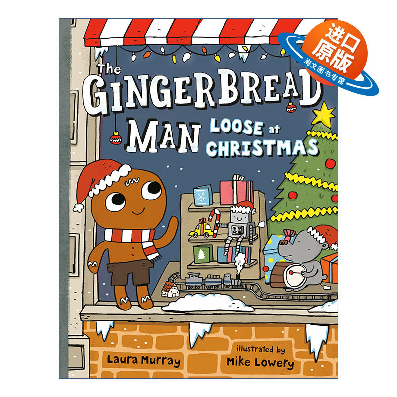 英文原版 The Gingerbread Man Loose at Christmas The Gingerbread Man Is Loose 姜饼人圣诞夜出逃 姜饼人冒险记系列 儿童精装