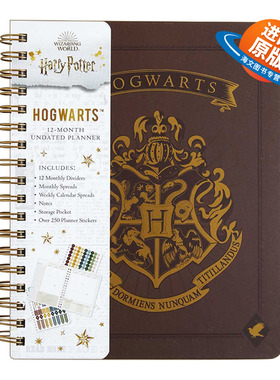 英文原版 Harry Potter Hogwarts 12-Month Undated Planner 哈比波特手账本 英文版 进口英语原版书籍