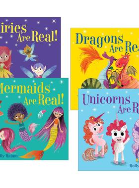 英文原版 Mythical Creatures Are Real! 神话中的生物是真实的系列4册 儿童奇幻故事绘本 纸板书 Holly Hatam 英文版 进口原版书