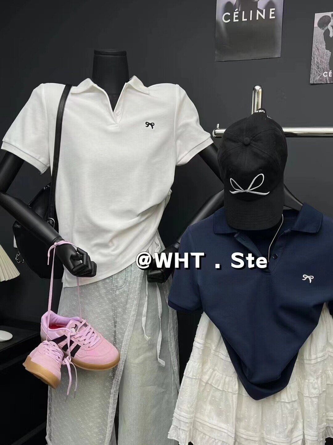 KOREAN VERSION FASHION POLO NECK SHORT SLEEVE T-SHIRT WOMENS SPRING SUMMER 2024 NEW SIMPLE CASUAL AND VERSATILE BOW TOP INS
