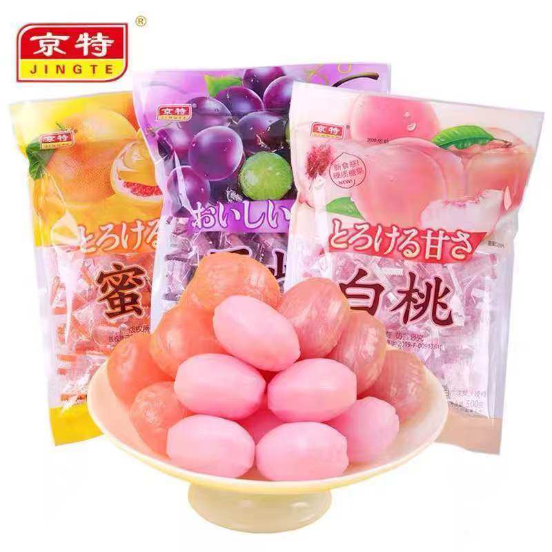 白桃水果硬糖高颜值网红 蜜柚葡萄小零食糖果结婚喜糖散装批发