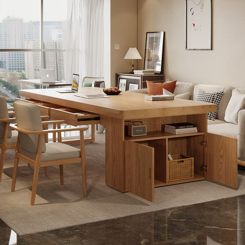 全实木客厅大长书桌去客厅化大长书桌大桌白蜡木书桌客厅大板书桌