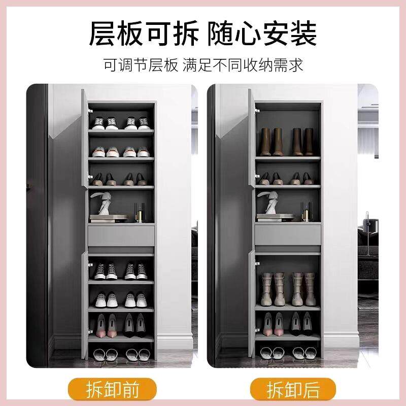 实木鞋柜家用门口窄款高立式入户玄关柜一体大容量新款阳台储物柜