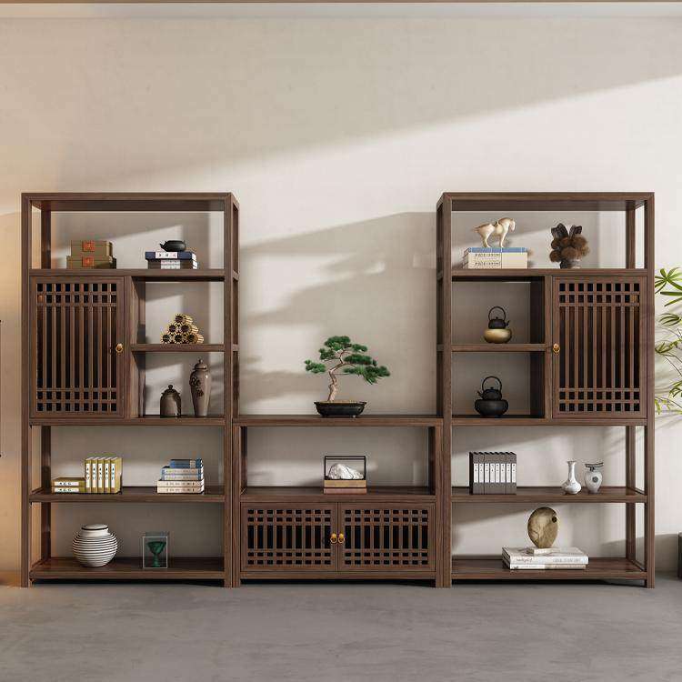 新中式博古架实木多宝阁书房茶室置物架展示柜多功能组合书架书柜