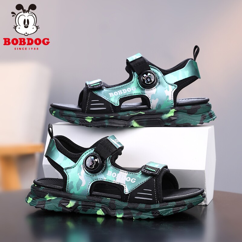 巴布豆男童凉鞋2026夏季新款露趾小学生中大童防滑软底儿童沙滩鞋