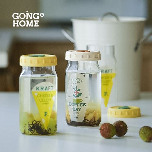 GOING HOME硅胶吸管高硼硅玻璃夏日水杯高颜值女生大容量透明杯子